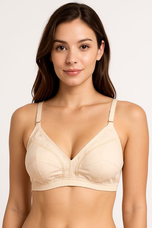 Maroon Embroidered Full Coverage Bra for Women - Floral
