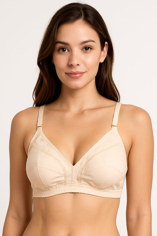 Maroon Embroidered Full Coverage Bra for Women - Floral