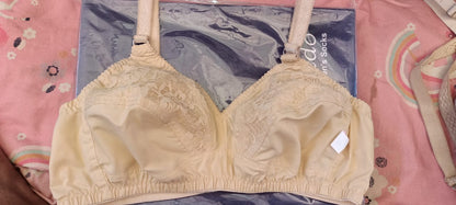 Maroon Embroidered Full Coverage Bra for Women - Floral