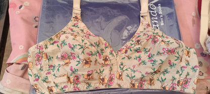 Maroon Embroidered Full Coverage Bra for Women - Floral