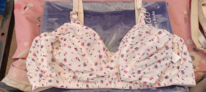 Maroon Embroidered Full Coverage Bra for Women - Floral