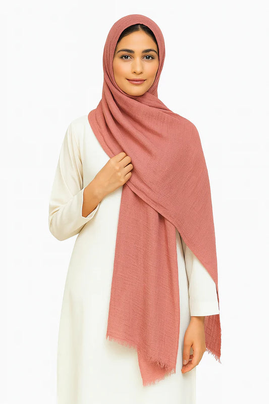 Carrot Pink - Crimp Lawn Hijab