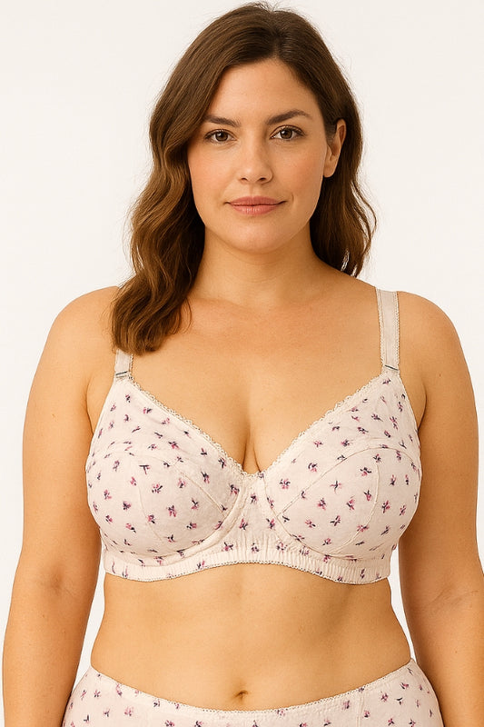 Maroon Embroidered Full Coverage Bra for Women - Floral